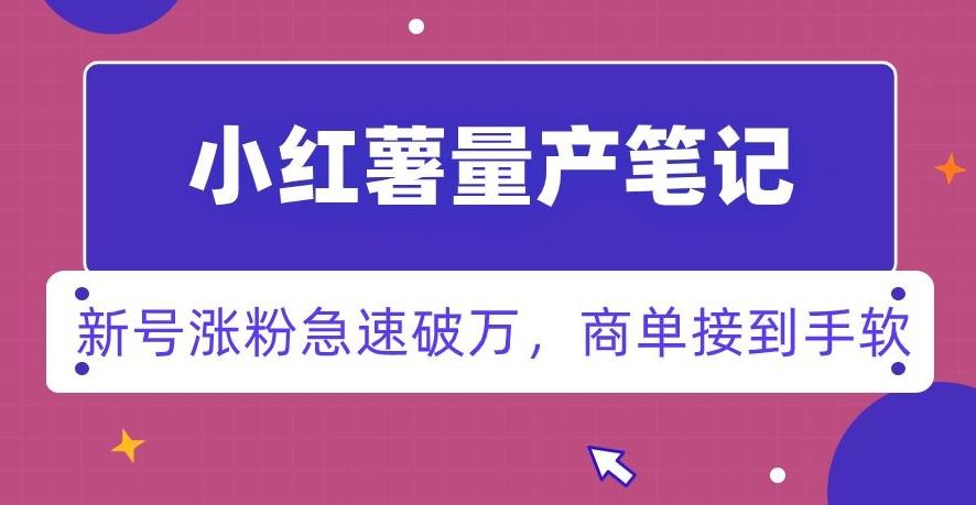 小红书量产笔记，一分种一条笔记，新号涨粉急速破万，新黑马赛道，商单接到手软【揭秘】-博库