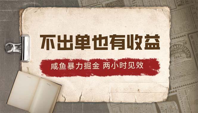 2024咸鱼暴力掘金，不出单也有收益，两小时见效，当天突破500+-博库