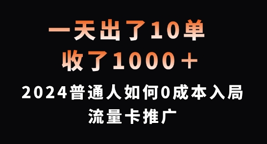 一天出了10单，收了1000+，2024普通人如何0成本入局流量卡推广【揭秘】-博库