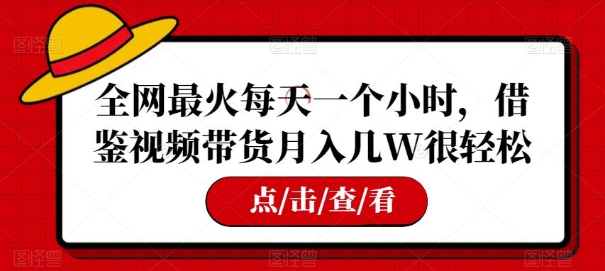 全网最火每天一个小时，借鉴视频带货月入几W很轻松【揭秘】-博库