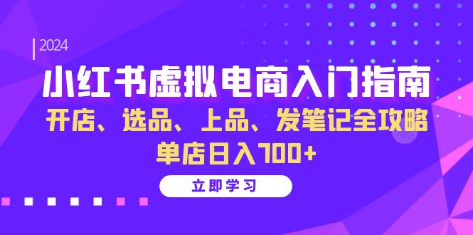 小红书虚拟电商入门指南：开店、选品、上品、发笔记全攻略 单店日入700+-博库