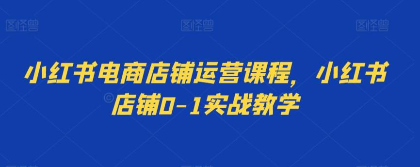 小红书电商店铺运营课程，小红书店铺0-1实战教学-博库