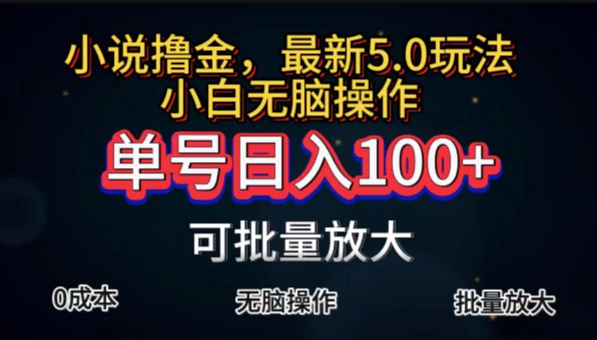 全自动小说撸金，单号日入100+小白轻松上手，无脑操作-博库