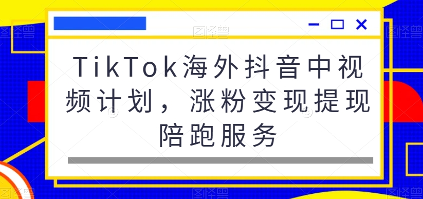 TikTok海外抖音中视频计划，涨粉变现提现陪跑服务-博库