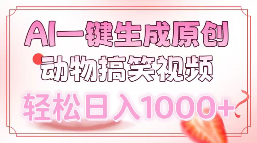 AI一键生成原创动物搞笑视频，轻松日入1000+-博库