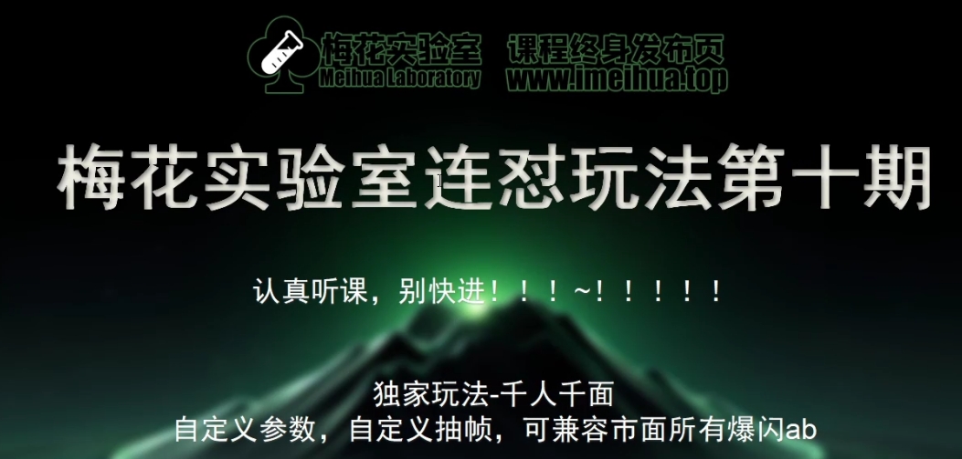 梅花实验室社群专享课视频号连怼玩法第十期课程+第二部分-FF助手全新高自由万能爆闪AB处理-博库