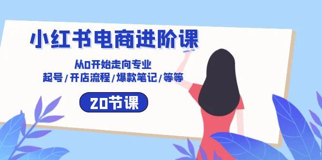 小红书电商进阶课：从0开始走向专业 起号/开店流程/爆款笔记/等等(20节-博库