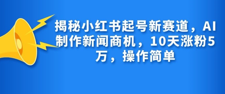 揭秘小红书起号新赛道，AI制作新闻商机，10天涨粉1万，操作简单-博库