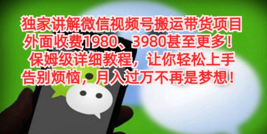 独家讲解微信视频号搬运带货项目，保姆级详细教程-博库