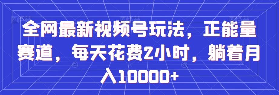 全网最新视频号玩法，正能量赛道，每天花费2小时，躺着月入10000+【揭秘】-博库