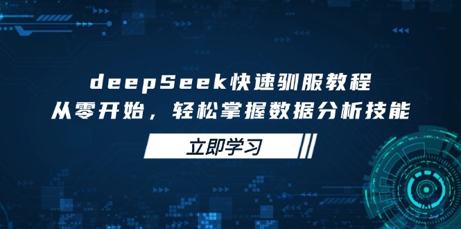 deepSeek快速驯服教程，从零开始，轻松掌握数据分析技能-博库