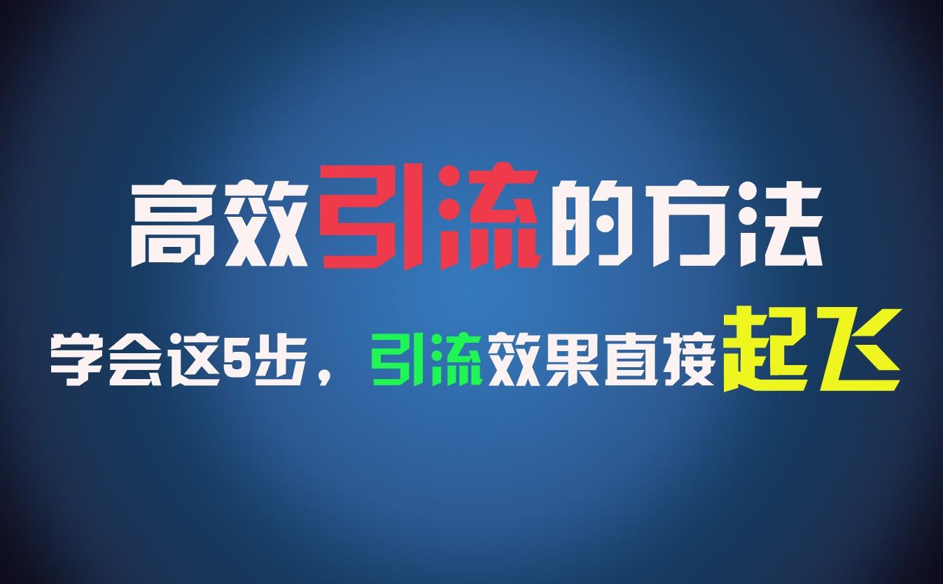 高效引流的方法，可以帮助你日引300+创业粉，一年轻松收入30万，比打工强太多！-博库