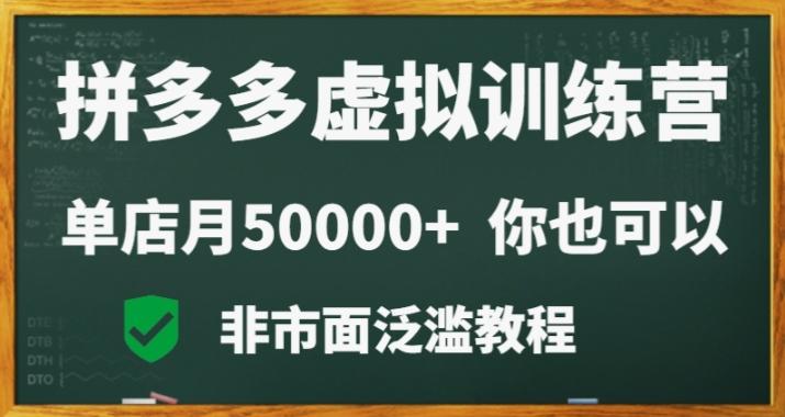 拼多多虚拟电商训练营月入30000+你也行，暴利稳定长久，副业首选-博库