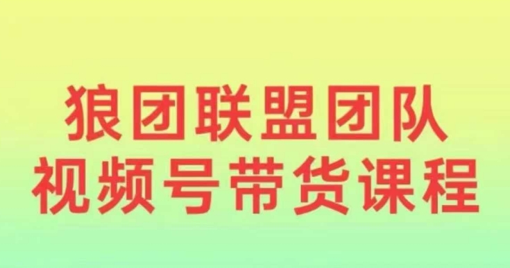 狼团联盟2024视频号带货，0基础小白快速入局视频号-博库