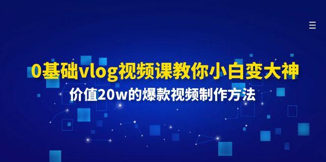 0基础vlog视频课教你小白变大神：价值20w的爆款视频制作方法-博库