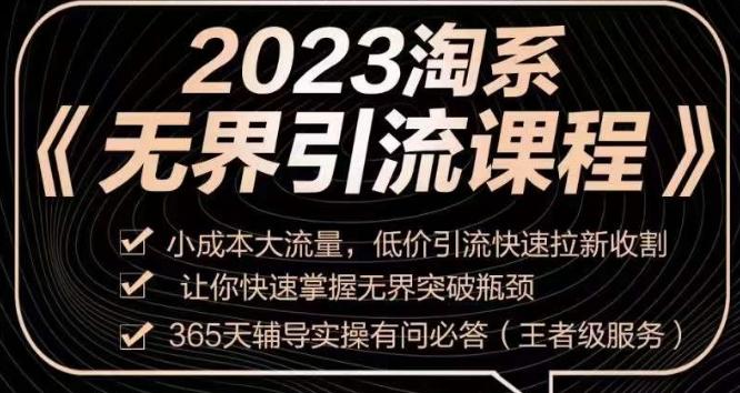 2023淘系无界引流实操课程，​小成本大流量，低价引流快速拉新收割，让你快速掌握无界突破瓶颈-博库