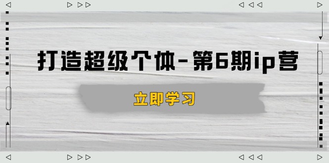 打造 超级个体-第6期ip营：商业认知,产品设计,成交演练,解决知识变现难题-博库