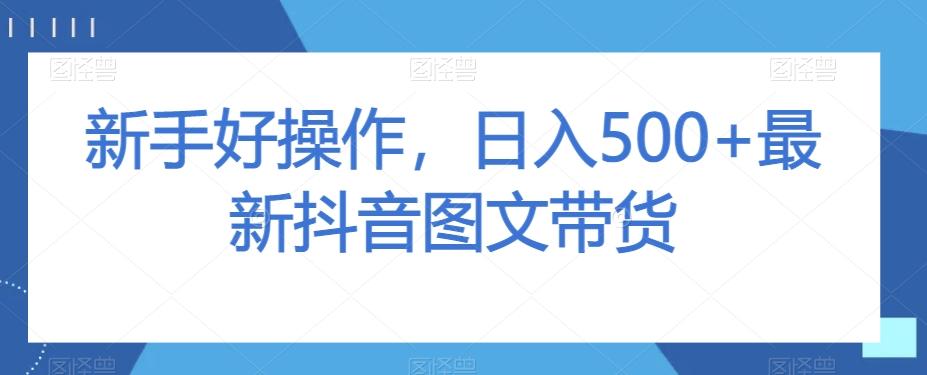 新手好操作，日入500+最新抖音图文带货【揭秘】-博库