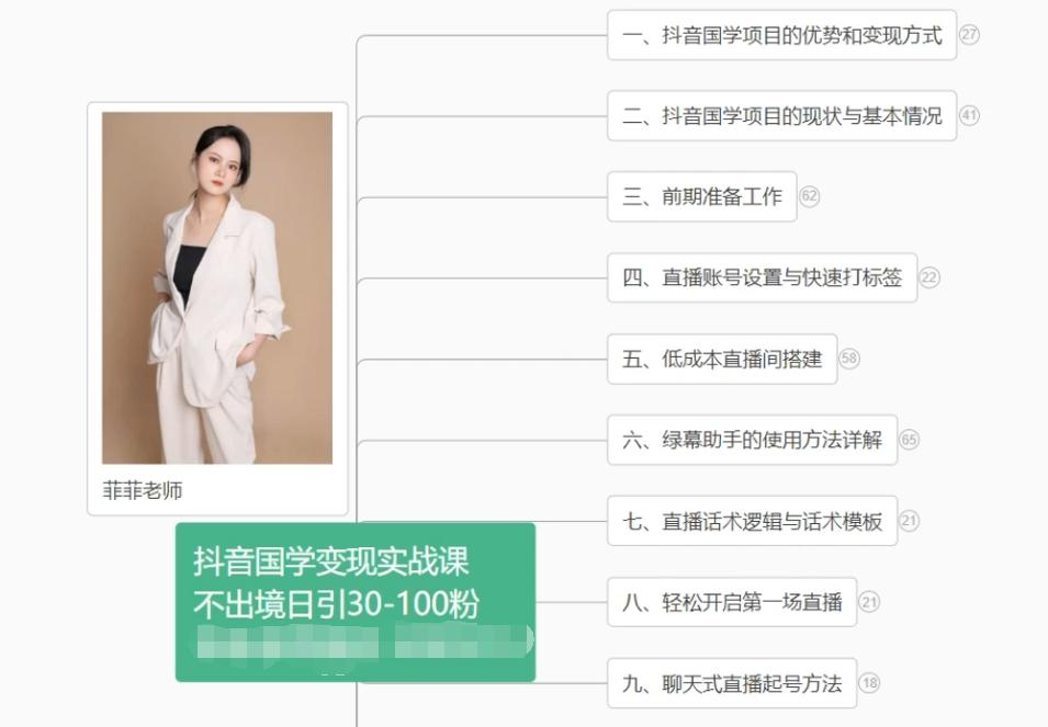 抖音国学变现项目：不出境日引30-100粉实战课程-博库