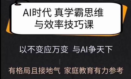 Ai时代真学霸思维与学习方法课，有格局且接地气，家庭教育有力参考-博库