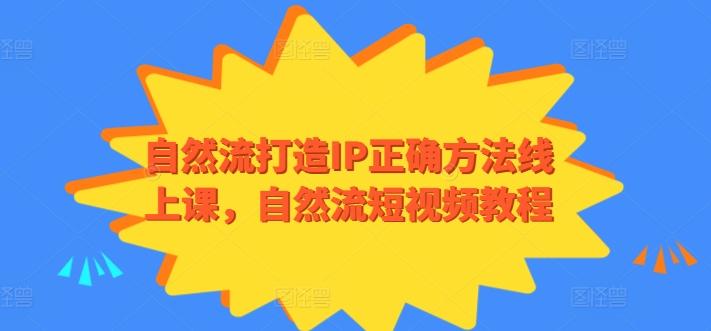 自然流打造IP正确方法线上课，自然流短视频教程-博库