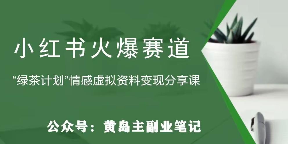 黄岛主·小红书绿茶计划情感虚拟资料变现项目，花我598买来拆解出来给你-博库