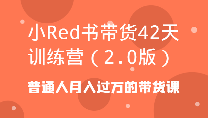 小Red书带货42天训练营(2.0版)普通人月入过万的带货课-博库