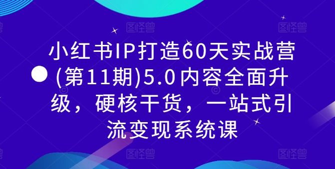 小红书IP打造60天实战营(第11期)5.0​内容全面升级，硬核干货，一站式引流变现系统课-博库