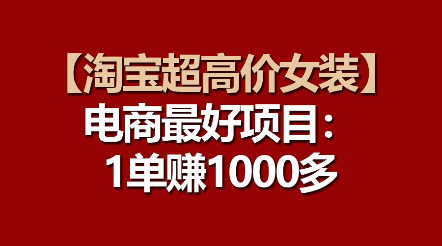 【淘宝超高价女装】电商最好项目：一单赚1000多-博库