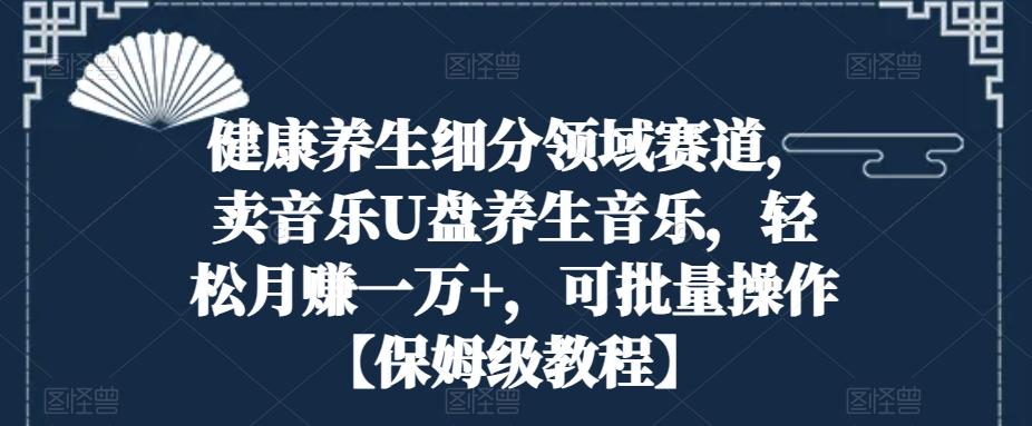 健康养生细分领域赛道，卖音乐U盘养生音乐，轻松月赚一万+，可批量操作【保姆级教程】-博库