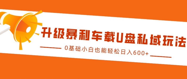 升级暴利车载U盘私域玩法，0基础小白也能轻松日入多张【揭秘】-博库