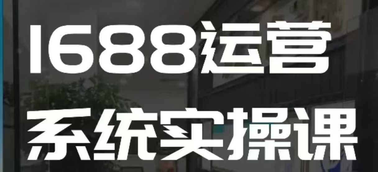 1688高阶运营系统实操课，快速掌握1688店铺运营的核心玩法-博库