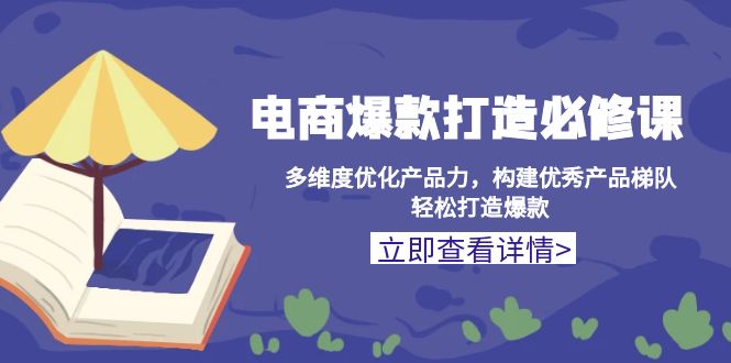 电商爆款打造必修课：多维度优化产品力，构建优秀产品梯队，轻松打造爆款-博库