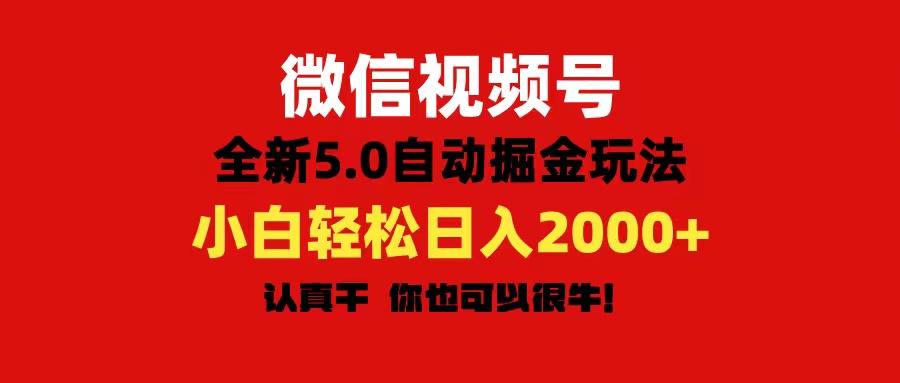 微信视频号变现，5.0全新自动掘金玩法，日入利润2000+有手就行-博库