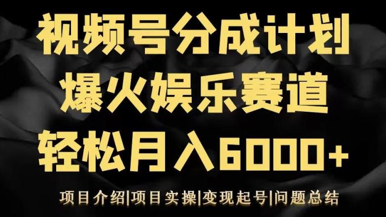 视频号创作分成计划之娱乐赛道轻松日入500+-博库