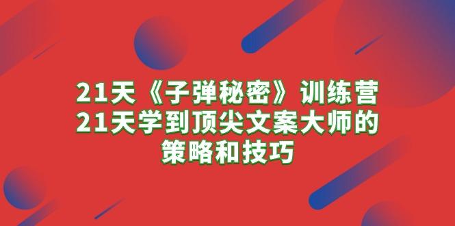 21天《子弹秘密》训练营，21天学到顶尖文案大师的策略和技巧-博库