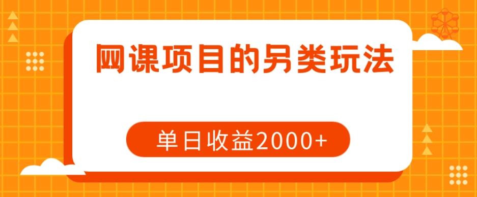 网课项目的另类玩法，单日收益2000+【揭秘】-博库