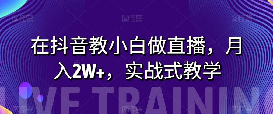 在抖音教小白做直播，月入2W+，实战式教学【揭秘】-博库