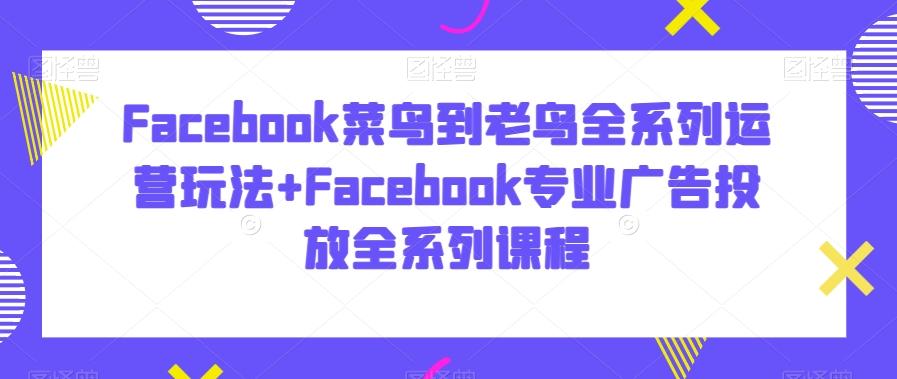 Facebook菜鸟到老鸟全系列运营玩法+Facebook专业广告投放全系列课程-博库