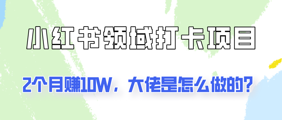 通过小红书领域打卡项目2个月赚10W，大佬是怎么做的？-博库