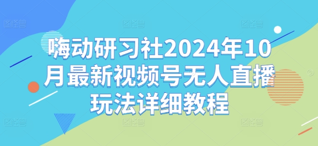 嗨动研习社2024年10月最新视频号无人直播玩法详细教程-博库