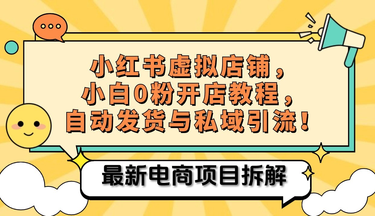 小红书电商，小白虚拟类目店铺教程，被动收益+私域引流-博库