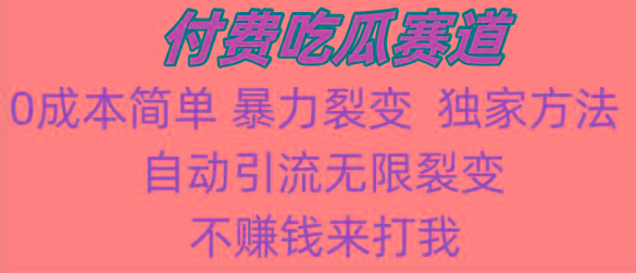 吃瓜付费赛道，暴力无限裂变，0成本，实测日入700+！！！-博库