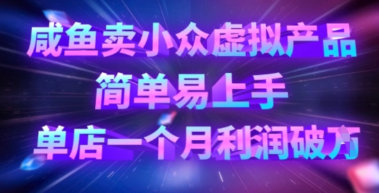 咸鱼卖小众虚拟产品，简单易上手，单店一个月利润破W-博库
