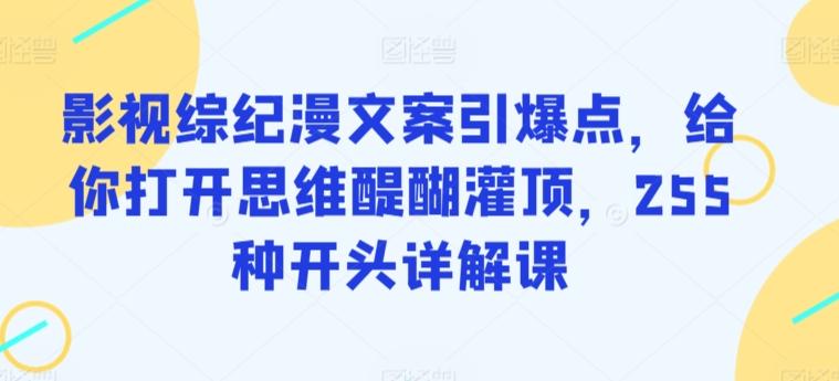 影视综纪漫文案引爆点，给你打开思维醍醐灌顶，255种开头详解课-博库