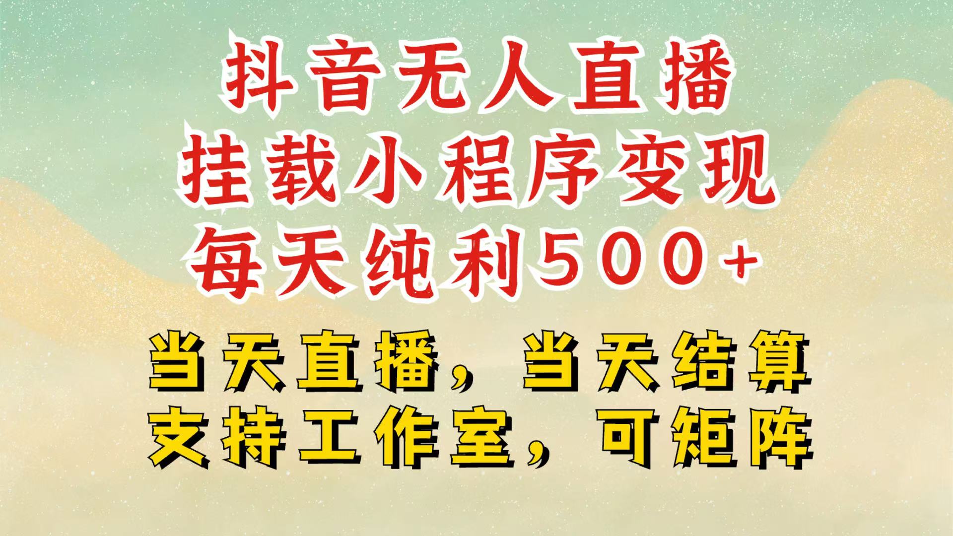 抖音无人挂机项目，轻松日入500+,挂载小程序玩法，不违规不封号，有号的一定挂起来-博库