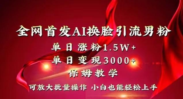 全网首发Ai换脸引流男粉，单日涨粉1.5w+，单日变现3000+，小白也能轻松上手拿结果【揭秘】-博库