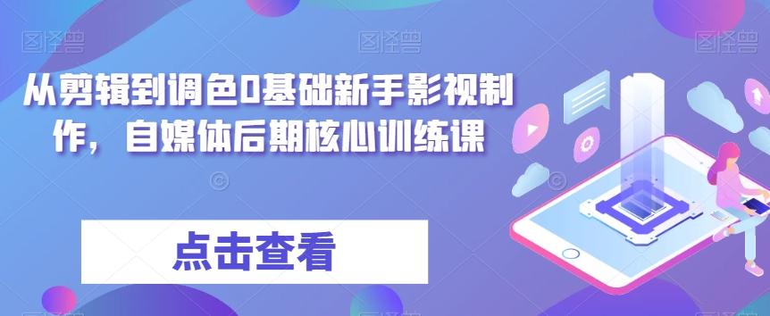 从剪辑到调色0基础新手影视制作，自媒体后期核心训练课-博库