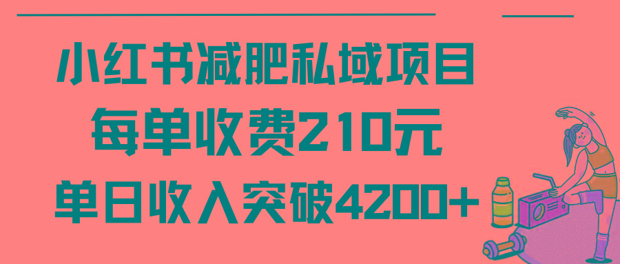 (9466期)小红书减肥私域项目每单收费210元单日成交20单，最高日入4200+-博库