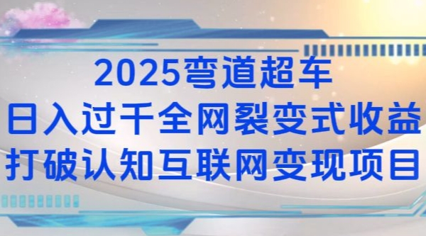 2025弯道超车日入过K全网裂变式收益打破认知互联网变现项目【揭秘】-博库